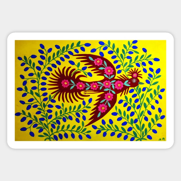 Maria Prymachenko Magical Bird Art Print Ukrainian Folk Art Naïve Art Primitivism Sticker by ZiggyPrint